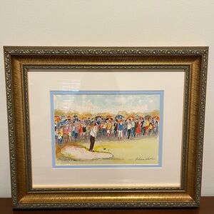 Framed Golf Artwork with Gold Frame